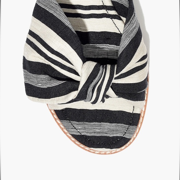 Madewell The Naida Half-Bow Sandal in Evelyn Stripe - Picture 3 of 6